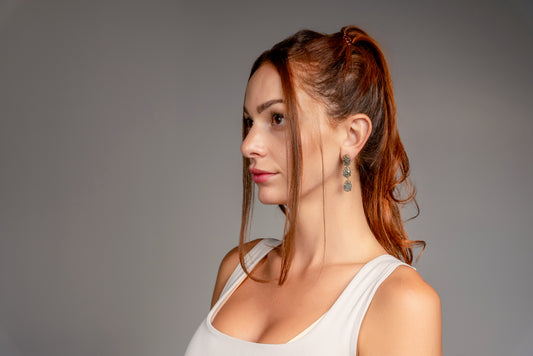 3 Tier Pyrite Earrings