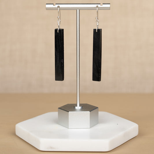 Black Onyx Linear Earrings