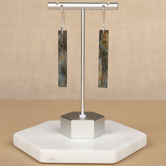 Labradorite Linear Earrings