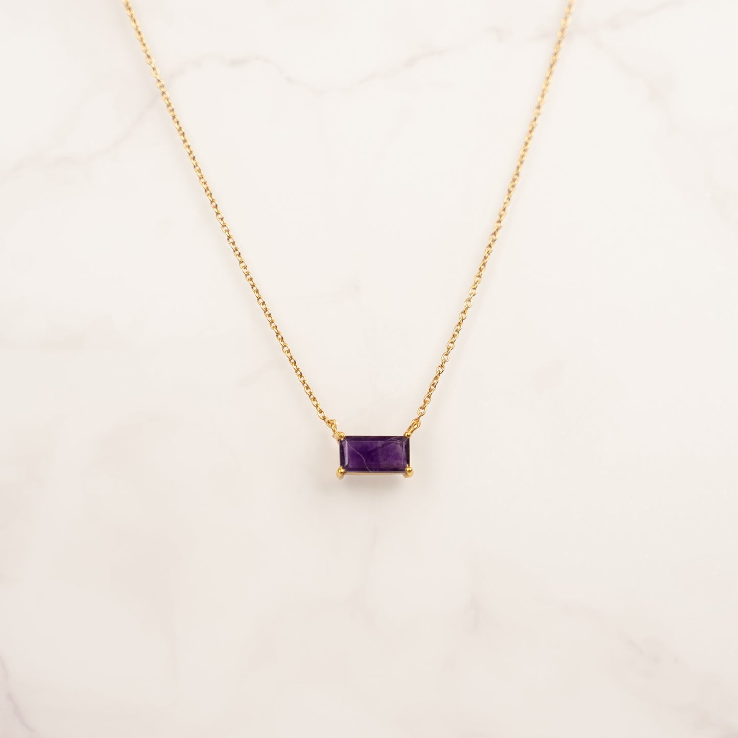 Amethyst Baguette Necklace