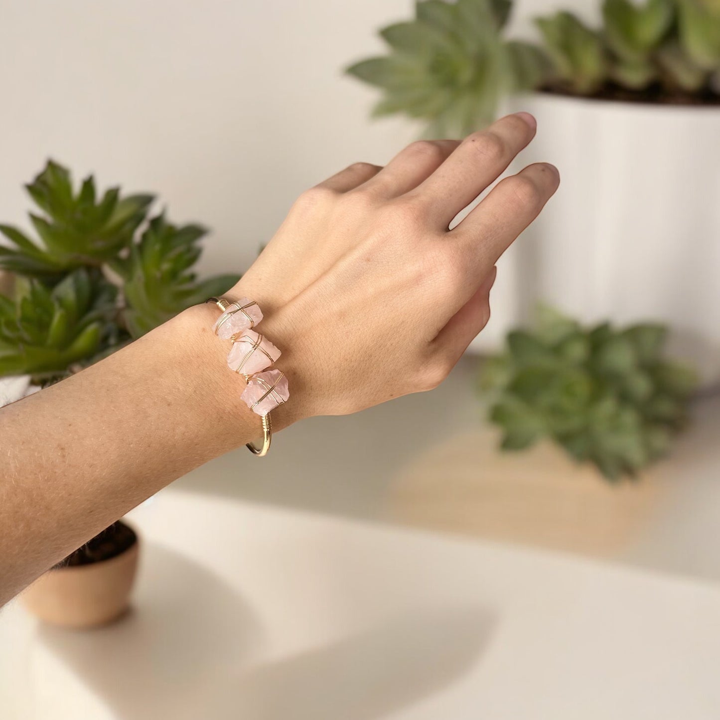 Rose Quartz Bangle