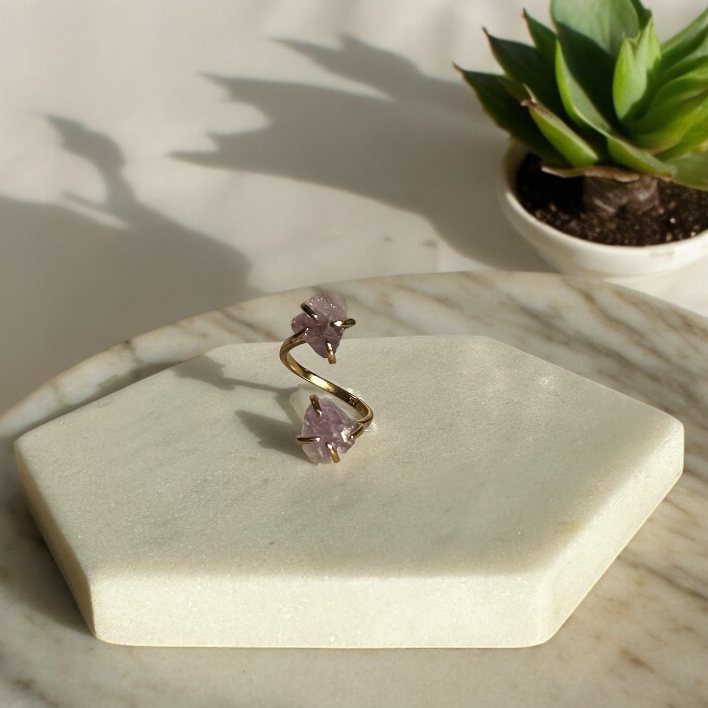 Double Stacked Amethyst Ring