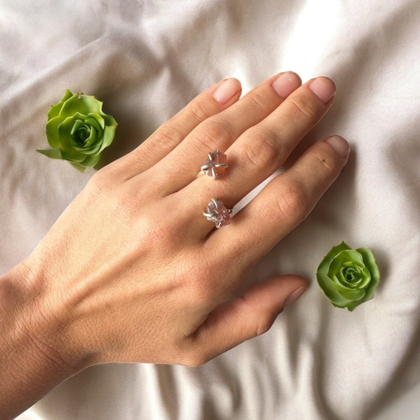 Double Stacked Carnelian Ring