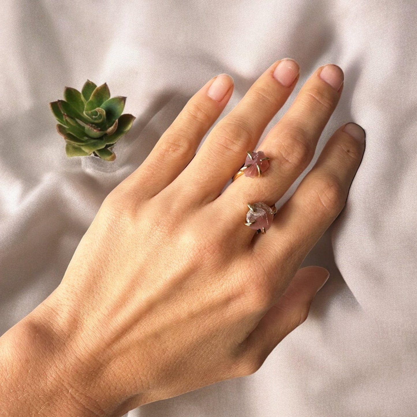 Double Stacked Carnelian Ring