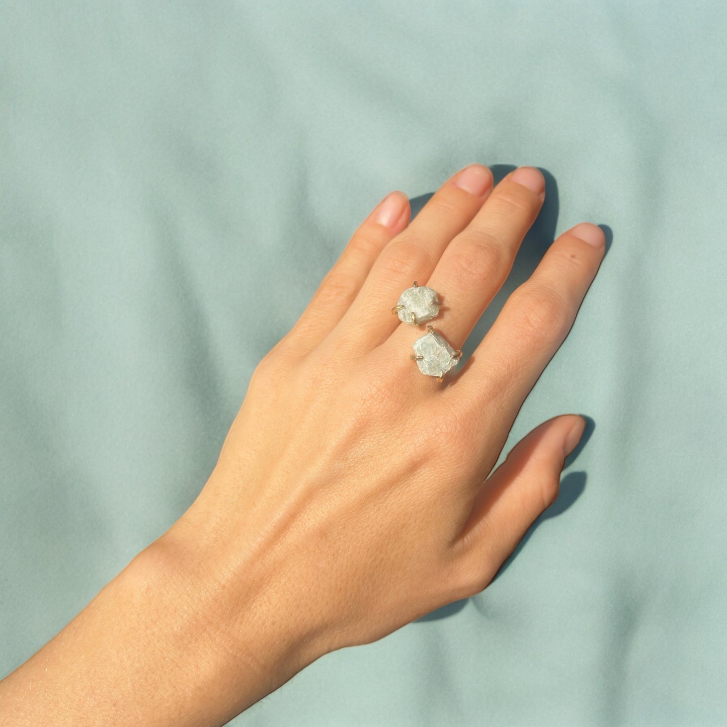 Double Stacked Amazonite Ring