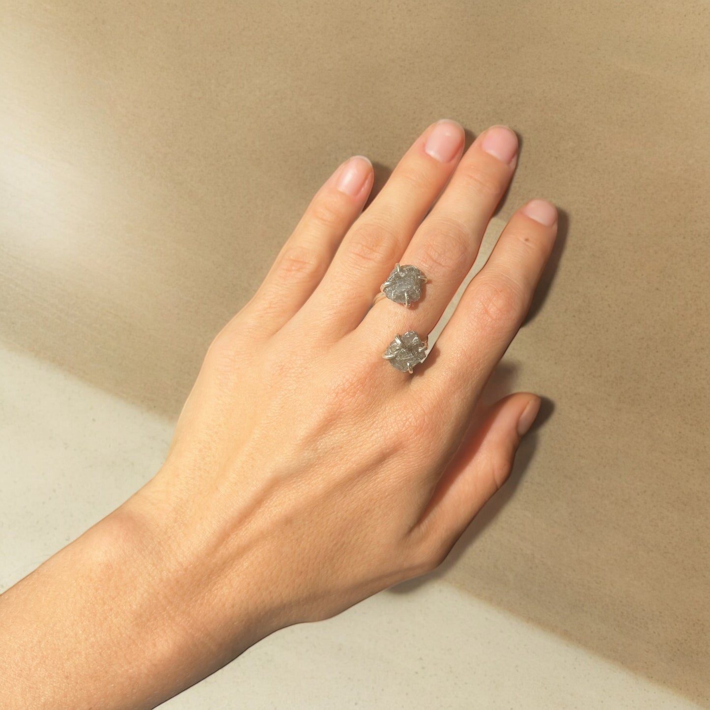 Double Stacked Labradorite Ring