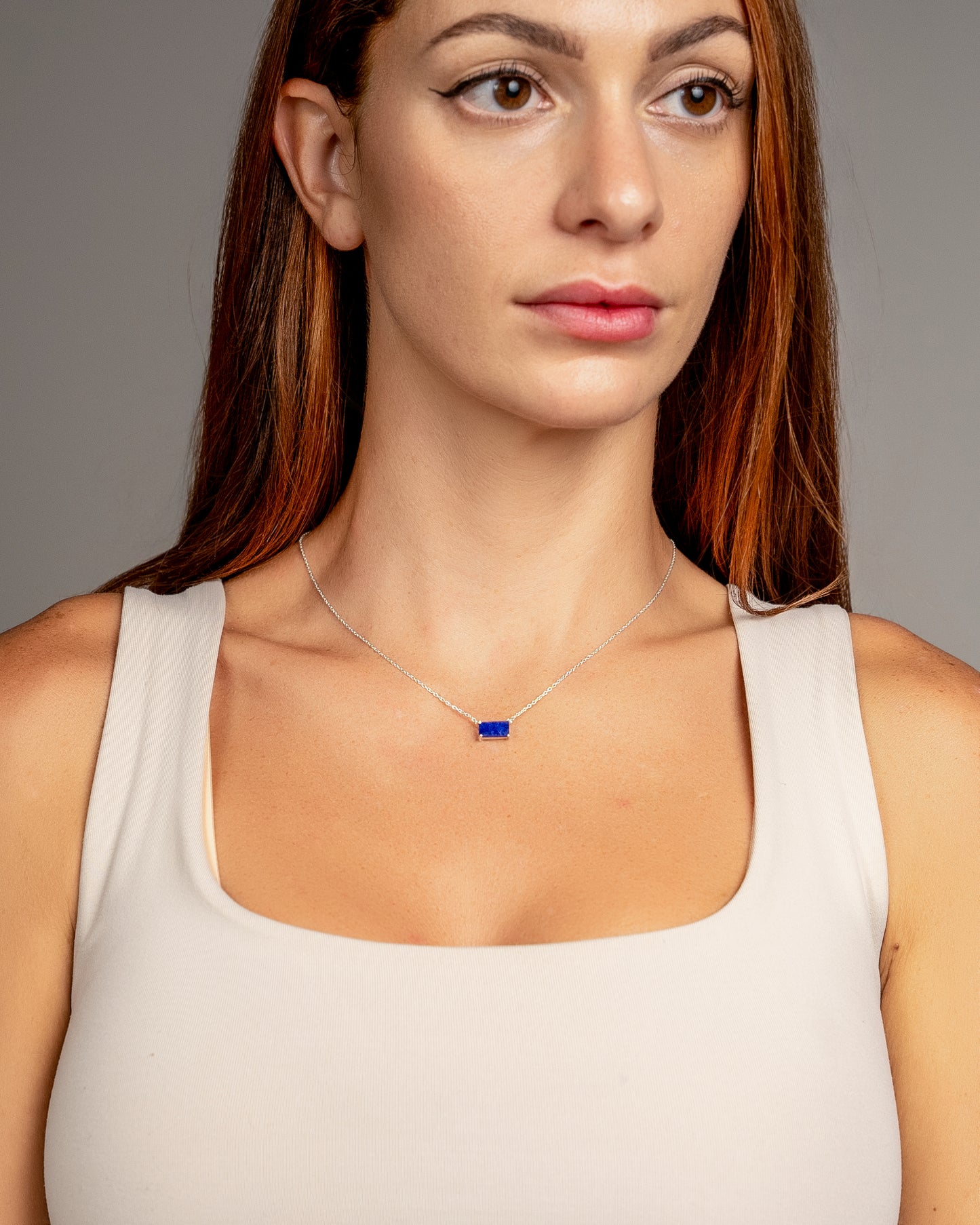 Sapphire Baguette Necklace